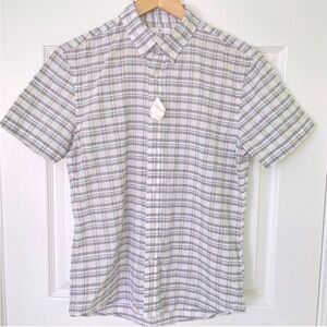 Daiz Short Sleeve Plaid Button Down Shirt Korean Size 95, International M, US S
